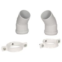 Vaillant Plume 45 Deg Elbow (Pair) 100mm White 303948