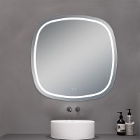 (NEW Milan) 600W x 600H mm LED MIRROR WITH DEMISTER PAD & TOUCH SWITCH.