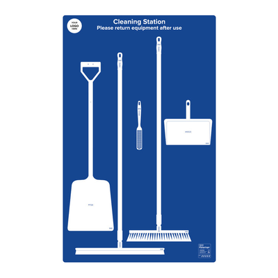 Floor Cleaning Station with Squeegee & Shovel