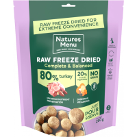 Natures Menu Raw Freeze Dried Complete & Balanced 80/20 Turkey 250g x 1