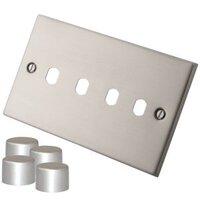 4 Gang Dimmer Plate c/w Chrome Knob