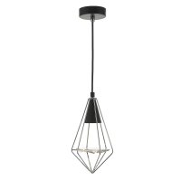 GIANNI 1 LIGHT PENDANT, BLACK,POLISHED CHROME AND GLASS