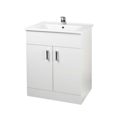 Troya 550mm Floor Standing Unit White & Basin