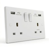 lincoln double socket 13 amp with usb