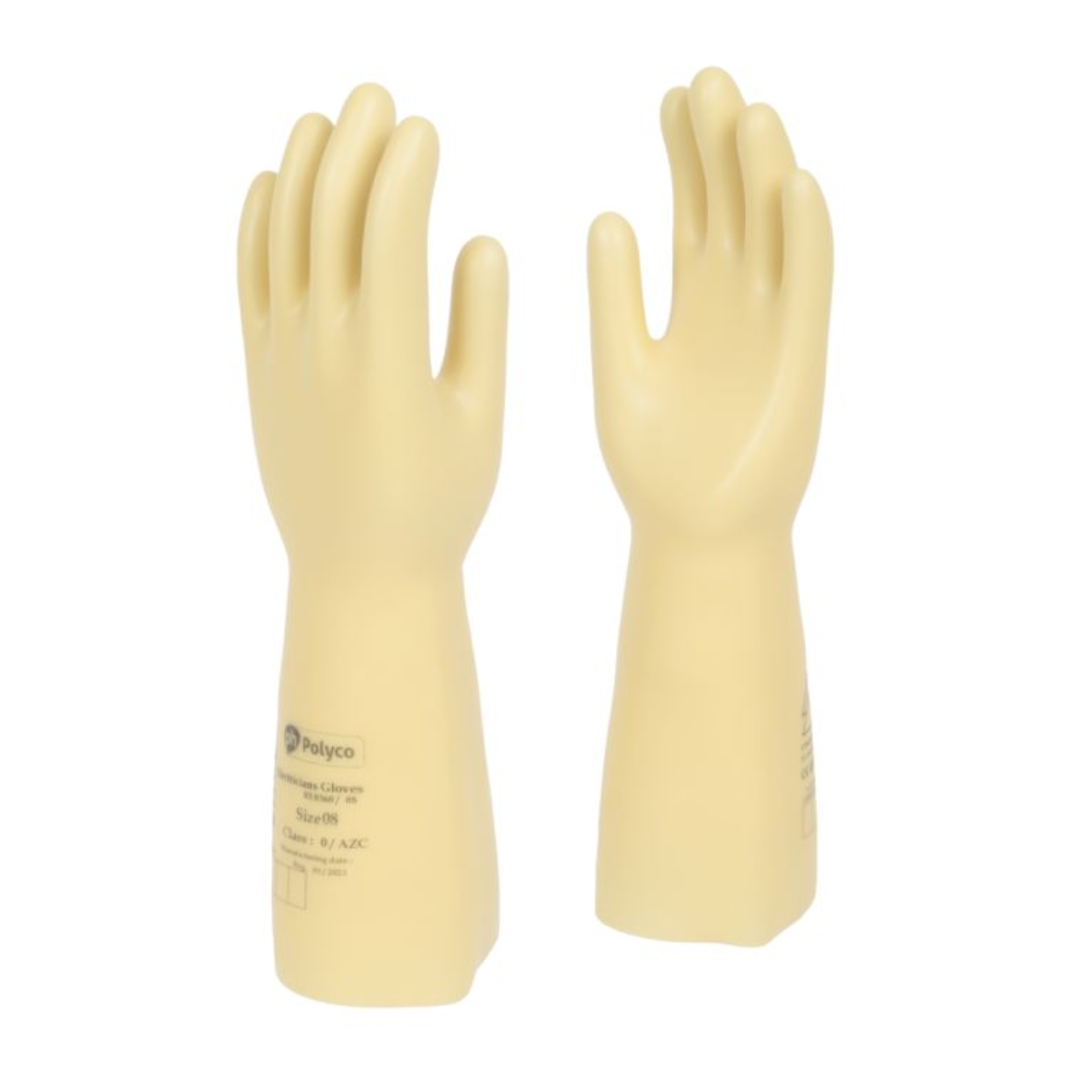 36 cm Class 0 Rubber Electricians Gloves, Max 1000 V AC