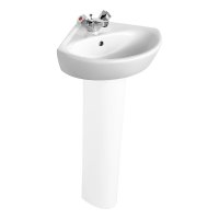 SAND 21 48CM CORNER BASIN 1 TAPHOLE WHITE E894101