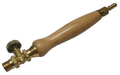 Handvat in hout met standaard afsluiter 1/4F