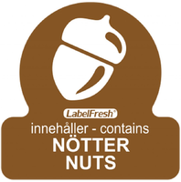 Allergen Lable - Nuts, 30x30mm, 500 labels per roll