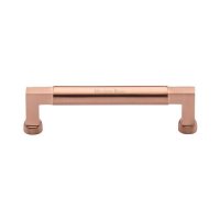 C0312 128-SRG - Heritage Brass Cabinet Pull Bauhaus Design 128mm CTC Satin Rose Gold Finish