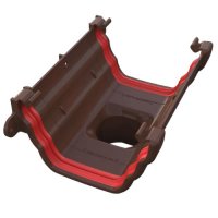 Ogee Gutter Running Outlet Brown ogee guttering system, ogee gutters, building plastics