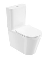 LIVING FULLY SHROUDED CLOSE COUPLED WC WHITE & SOFT CLOSE SEAT