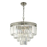 DISC- VYANA 4LT 4 TIER PENDANT SATIN NICKEL & CRYSTAL