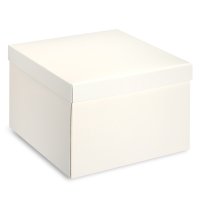 Ivory Silk Square Box With Lid 300 x 300 x 200mm - Pack of 1