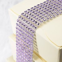 Plastic Diamante Effect 8 Rows Band Lilac - 1.5m