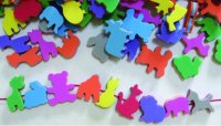 Foam Lacing Animal Shape Beads (72)