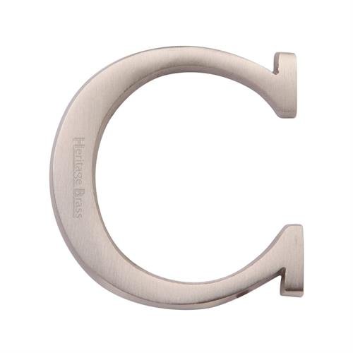C1565-2-C-SN - Heritage Brass Alphabet B Pin Fix 51mm (2) Satin Nickel Finish