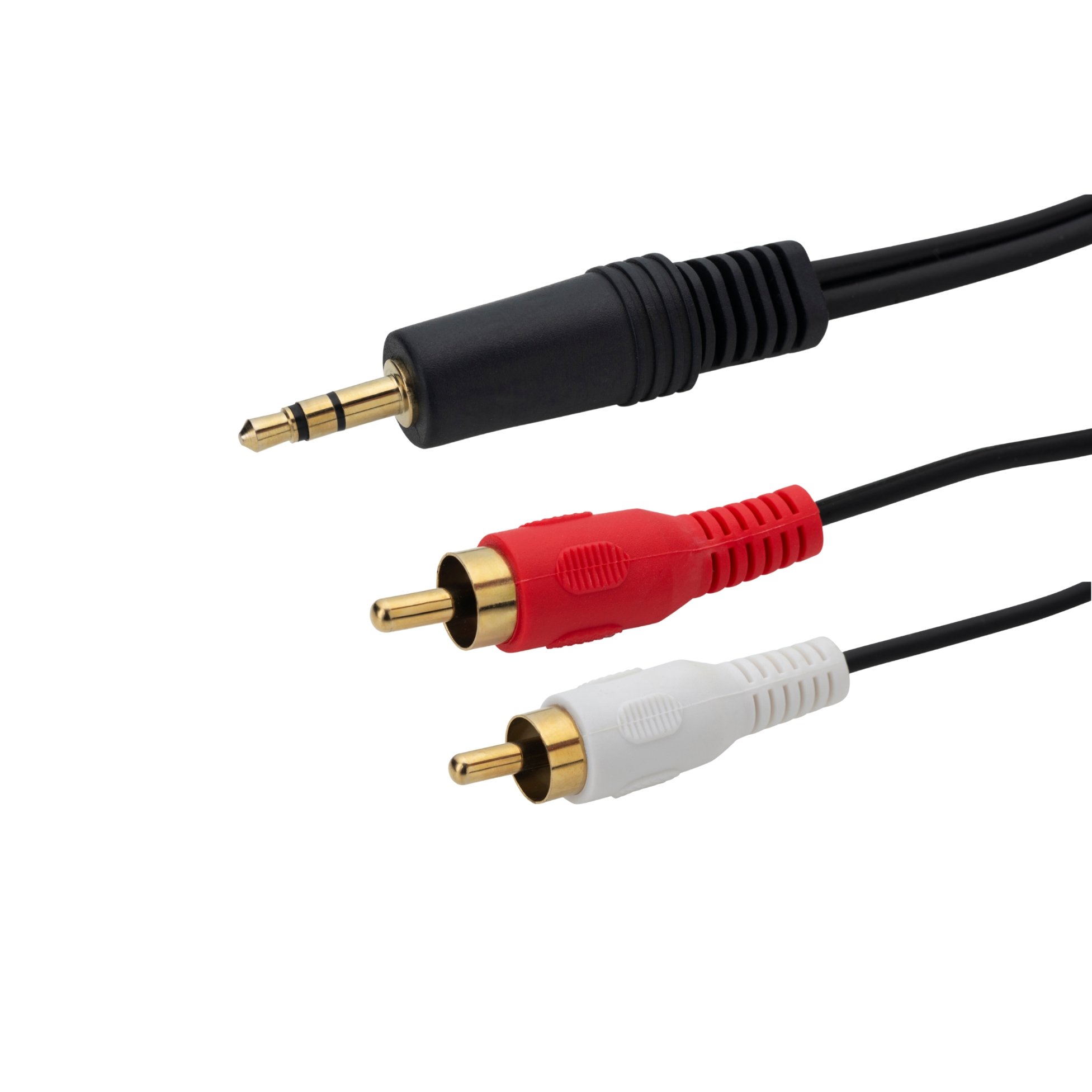 Connekt Gear 23-1020 2m 3.5mm Stereo to 2 x RCA Phono Audio Cable with Gold Plated Male Connectors