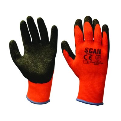 Scan Thermal Latex Coated Gloves - L (Size 9)