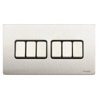Schneider Ultimate Screwless 6 Gang 2 Way Switch