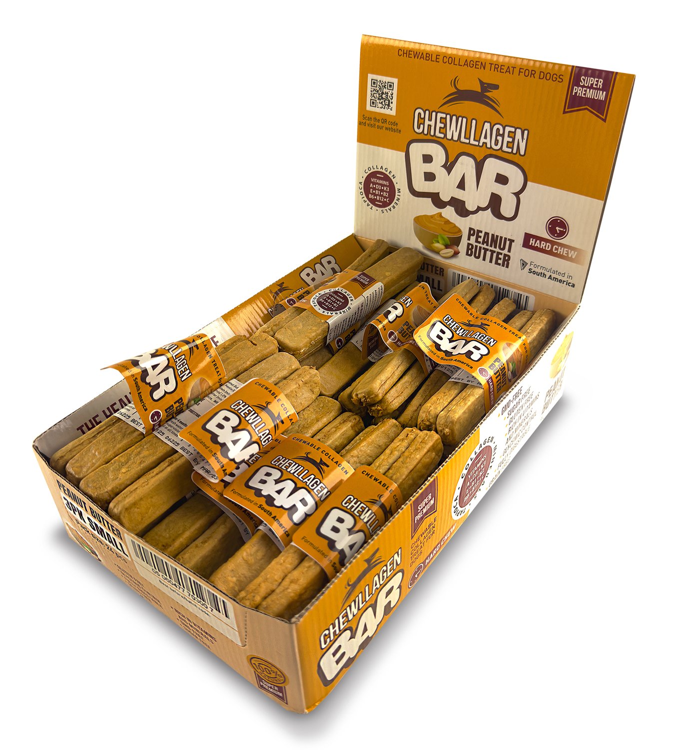 Chewllagen Peanut Butter Bar Small 3pk 1x24
