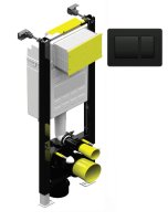 LARGE FASTFIX FRAME FOR WALL HUNG WC BLACK FLUSH PLATE