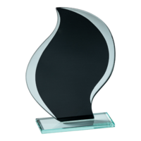 20cm 4mm Glass Plaque (Black/Mirror)