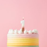 Rose Gold Ombre Number '1' Candle
