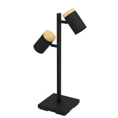 Eglo Cartagena 2 Light Table Lamp Black/Wood