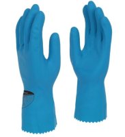 Polyco Optima 30cm M/weight Rubber F/Lined Glove - Blue