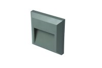 TWILIGHT 1W LED square wall light, IP65, Grey, 3000K