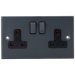 Granite Blue 2 Gang 13 Amp Socket 6103-105