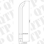 100127 Exhaust Pipe Bended End Pipe Chrome 101x1219.20 mm 101 x 1219