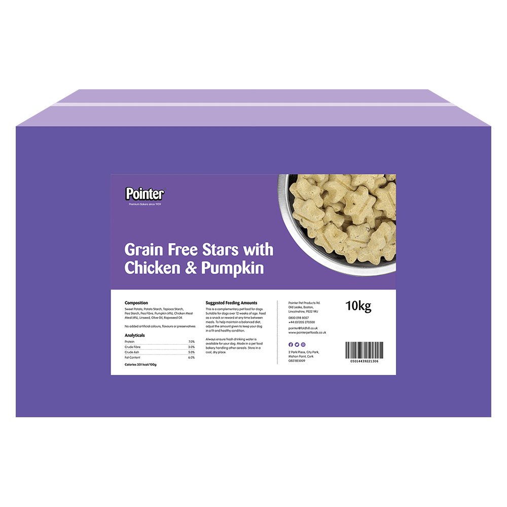 Pointer Dog Grain Free Chicken and Pumpkin Star Biscuits 10kg