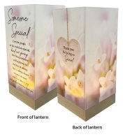 Glass Lantern/Wood Base/Someone Special   (84612)