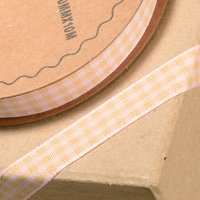 Chequered Ribbon Pink/Ivory - 10mm x 10m