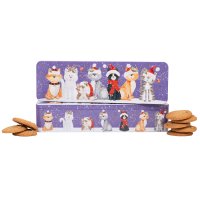 Christmas cats rectangular tin of stem ginger biscuits - VAT FREE 12x225g