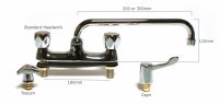 SABC Deck Mixer Low Height 3" Levers 300mm Spout