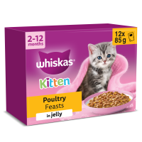 Whiskas Kitten Poultry Feasts in Jelly Pouches 4x12x85gm FD16P