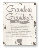 Distressed Wood Plaque/Grandma/Grandad   (84515)