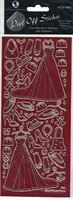 Dress Posh Red/Gold  Peel-Off Stickers.