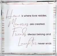 Glass Block Paperweight/Home Memories   (50678)