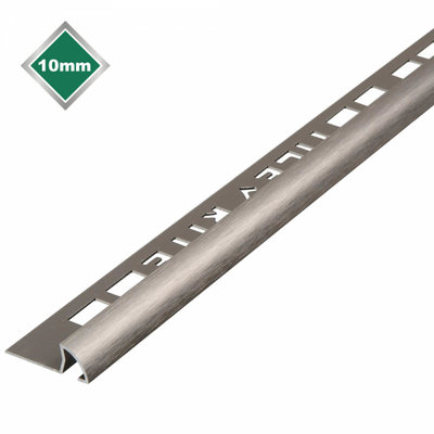 Tile Rite Round Edge Stainless Steel Tile Edging 10mm RSS379