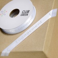 Printed Engagement Ribbon White/Silver - 15mm x 10m