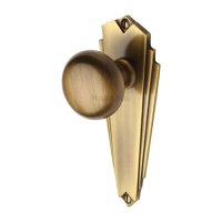 BR1810-AT - Heritage Brass Mortice Knob on Latch Plate Broadway Design Antique Brass Finish