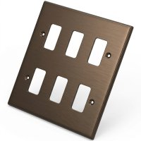 Dark Bronze 6 Gang Grid Plate 6060-354