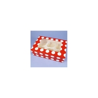 90067 6 CUPCAKE/MUFFI N-RED/WHT