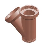 TRADITIONAL SALT GLAZE DRAIN 150mm x 150mm JUNCTION SINGLE OBLIQUE KRJ1/3