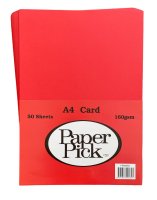 A4 Red Card 160gsm (50) 