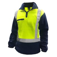 Hi-Vis Polar Fleece, D/N, 360gsm, Yellow/Navy