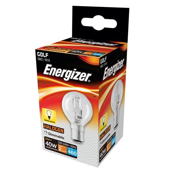 ENERGIZER ECO HALOGEN 28W (40W) B15 GOLF BALL LAMP BOXED